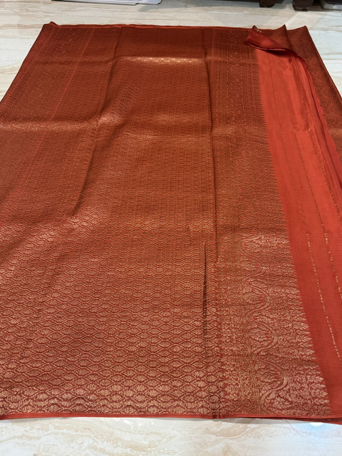 Pure Mysore Brocade Crepe Silk Saree With Antiq Zari Weave