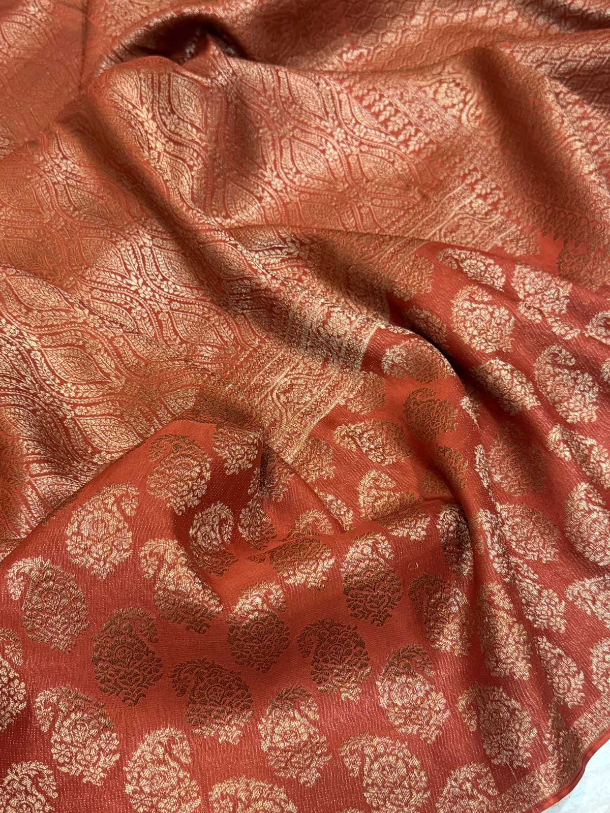 Pure Mysore Brocade Crepe Silk Saree With Antiq Zari Weave