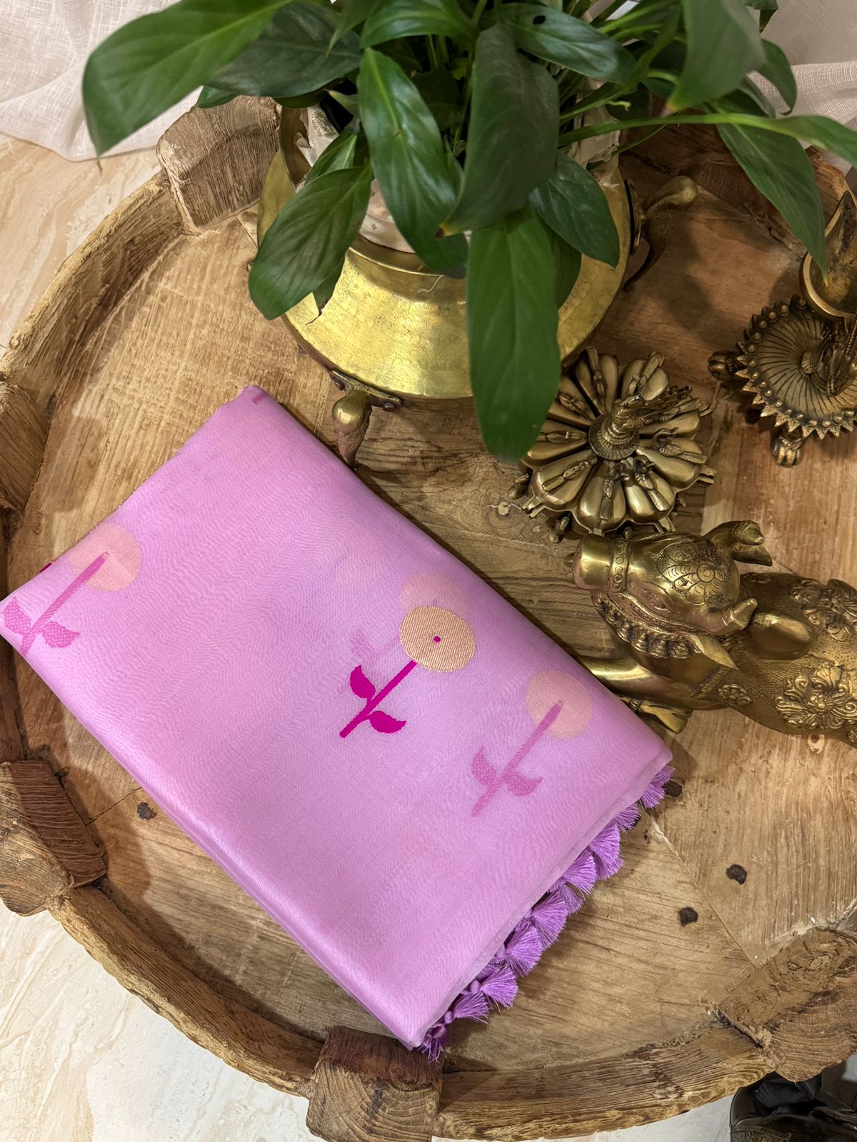 Pure Handloom Kora Banarasi Saree