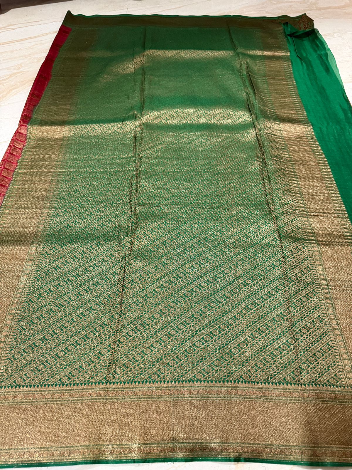 Pure Mysore Crepe Silk Saree With Antiq Zari Weave