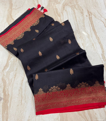 Pure Handloom Kora Banarasi Kadua Weave Zari