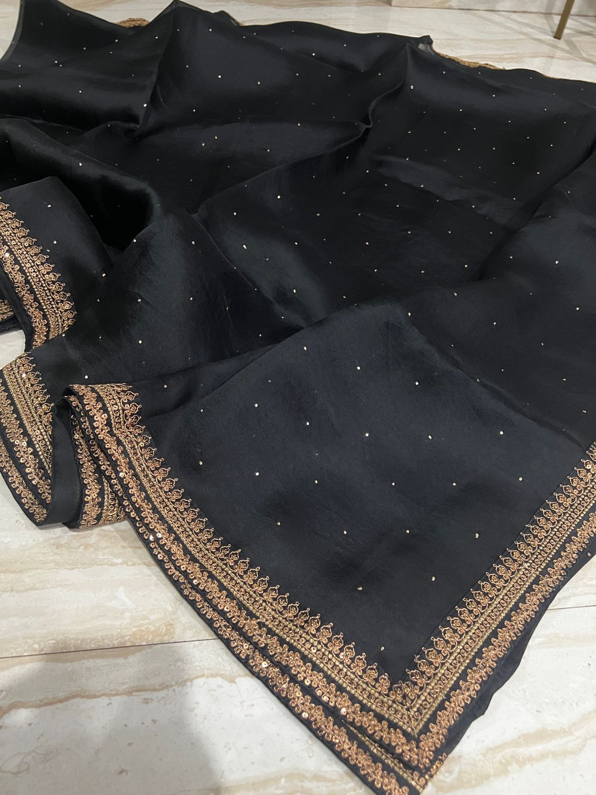Pure Organza Saree With Embroidery Border