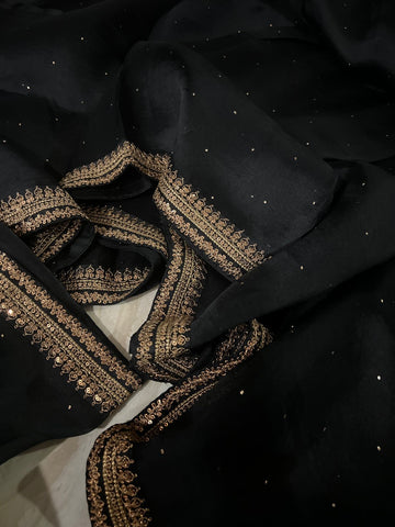Pure Organza Saree With Embroidery Border