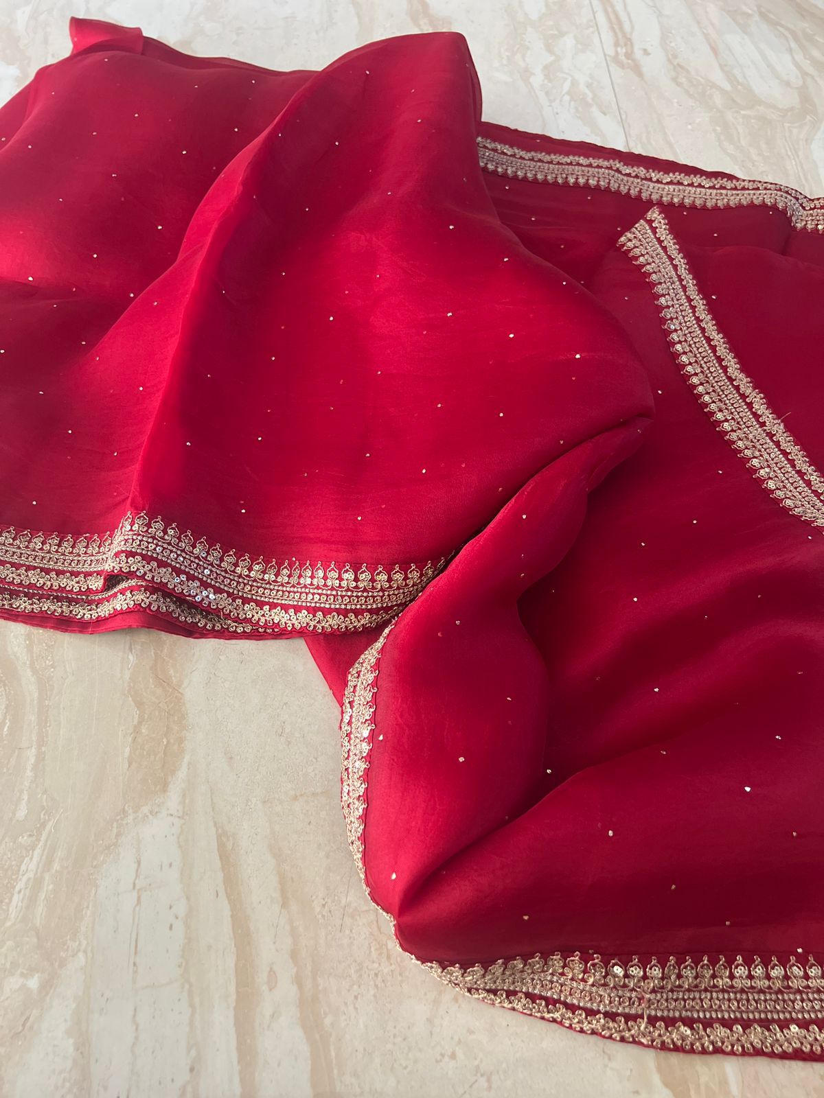 Pure Organza Saree With Embroidery Border