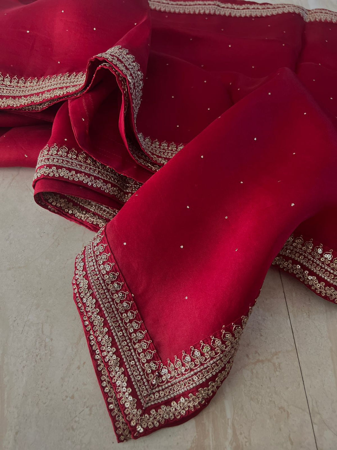 Pure Organza Saree With Embroidery Border