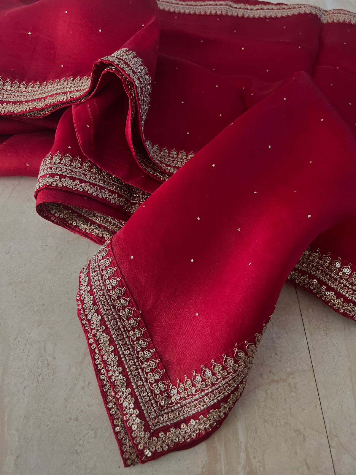 Pure Organza Saree With Embroidery Border