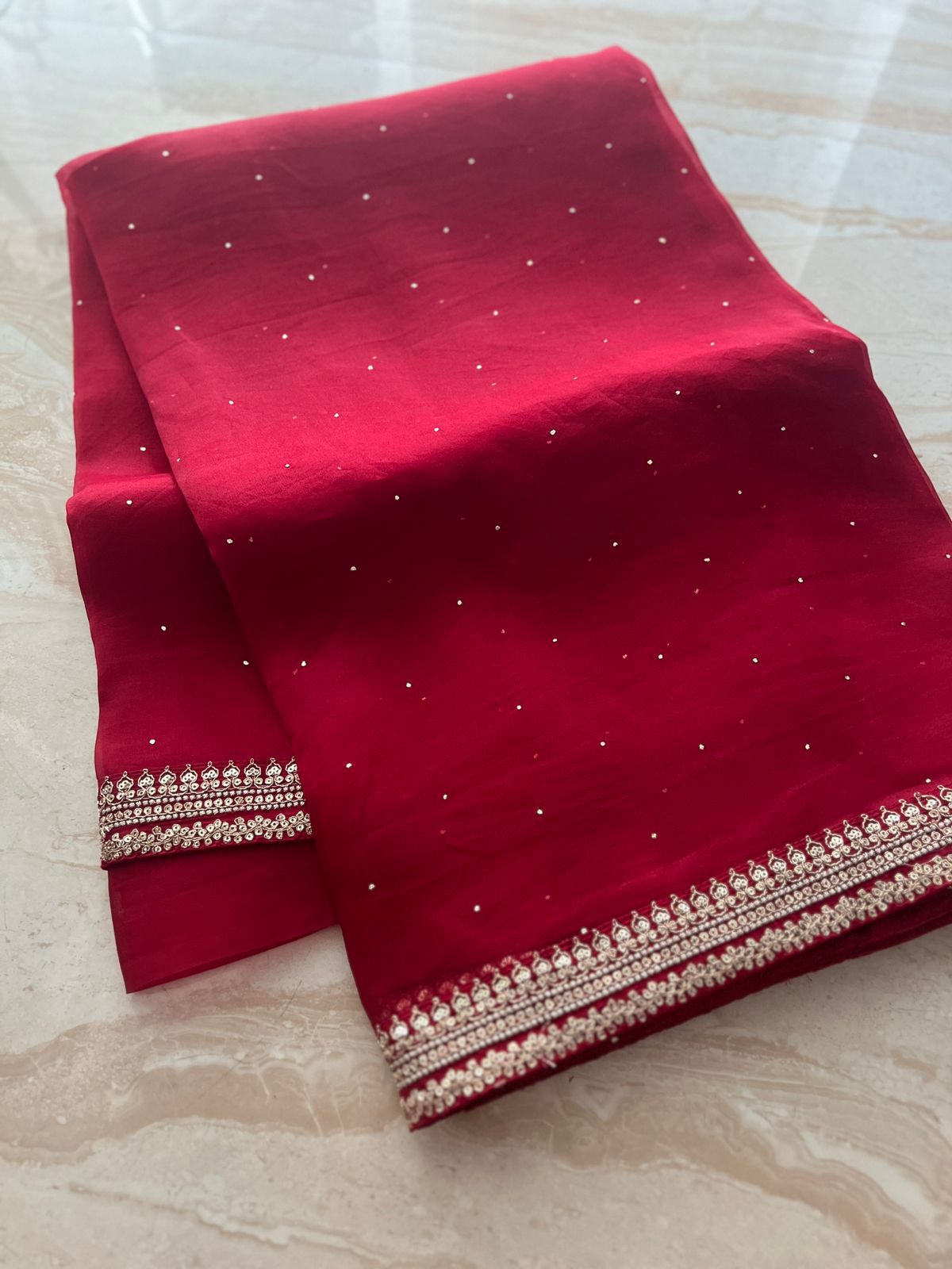 Pure Organza Saree With Embroidery Border