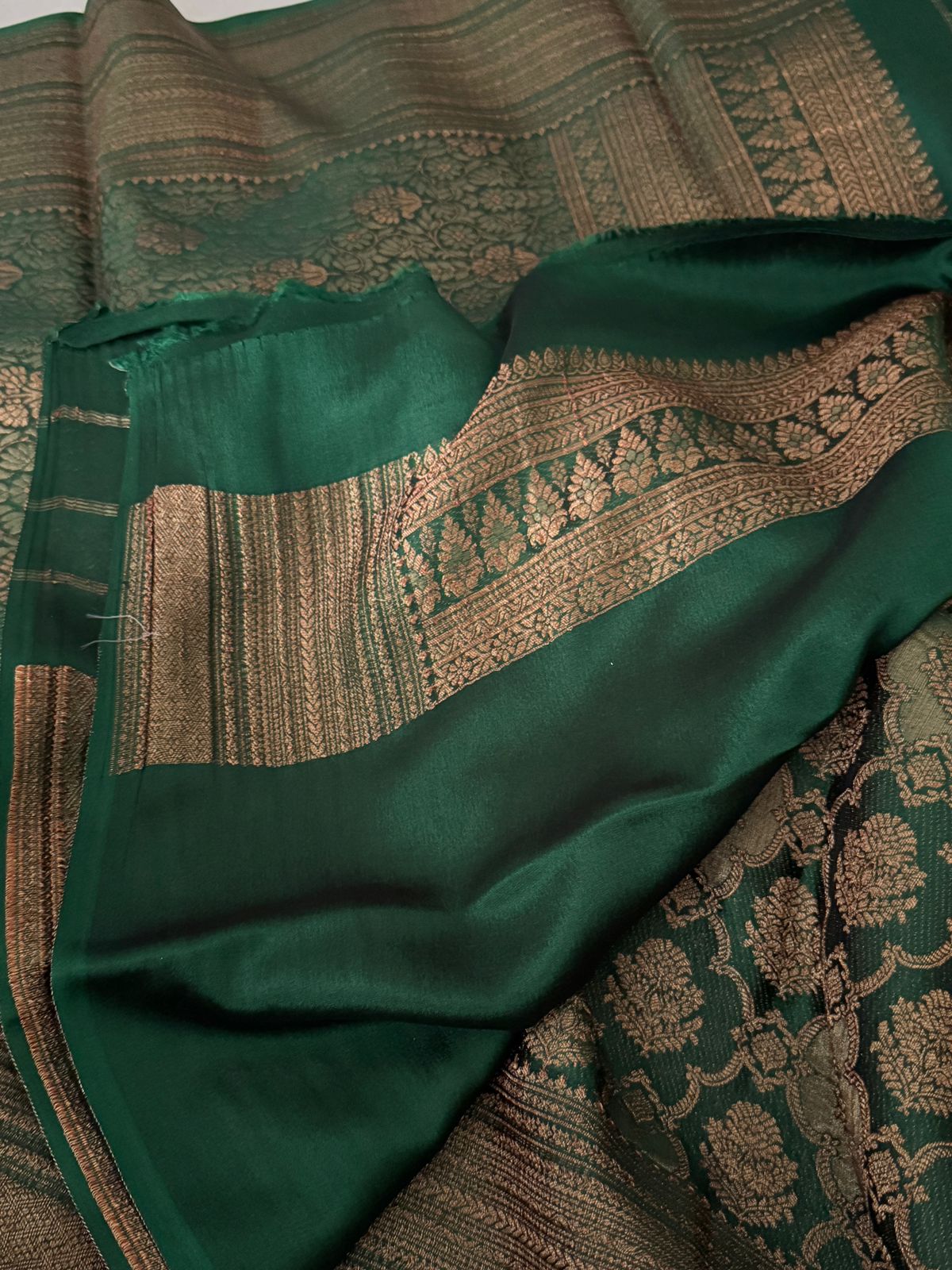 Pure Mysore Brocade Crepe Silk With All Over Zari Weave