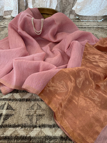 Pure Linen Tissue Silk Saree