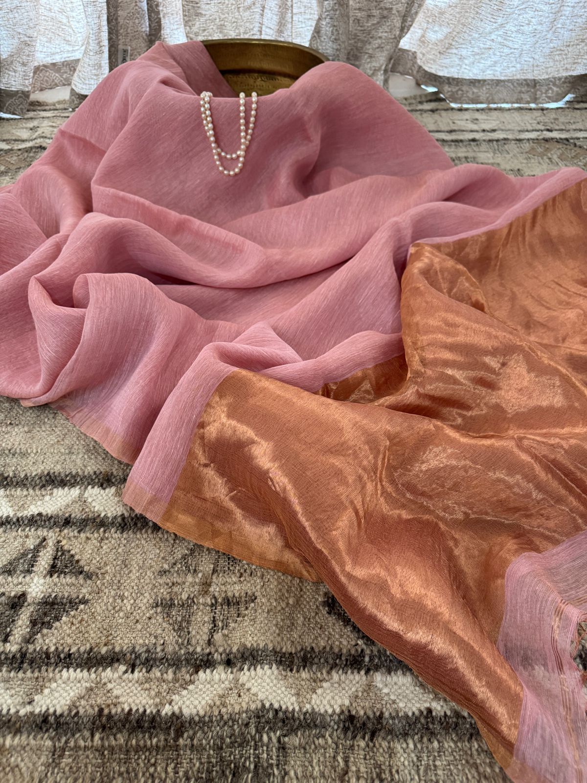 Pure Linen Tissue Silk Saree