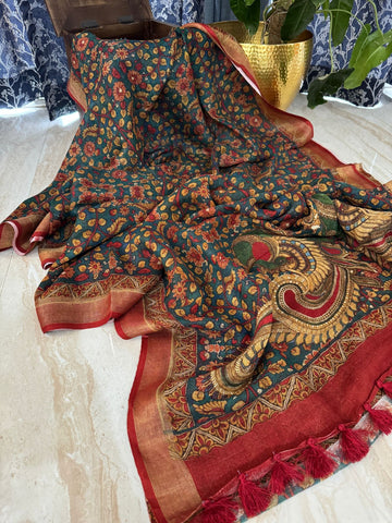 Pure Linen By Linen Digital Print Saree