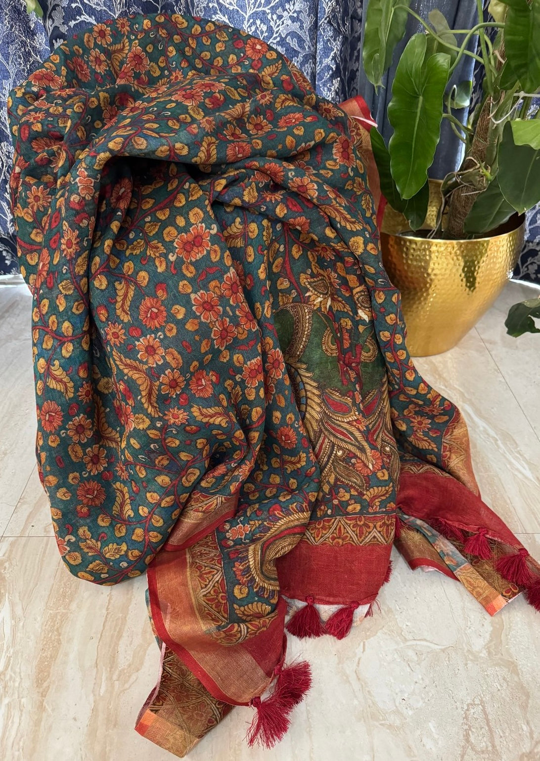 Pure Linen By Linen Digital Print Saree
