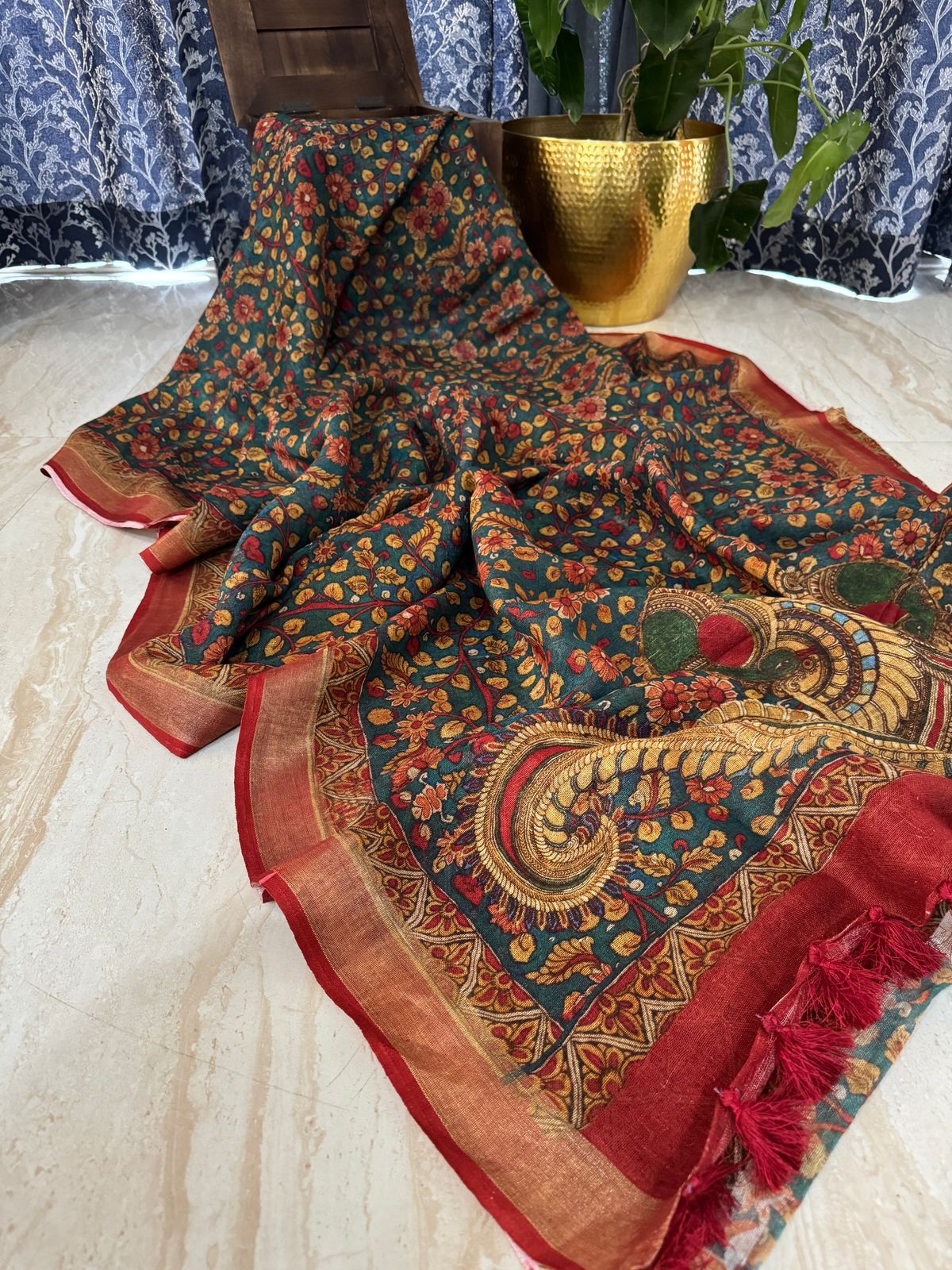 Pure Linen By Linen Digital Print Saree