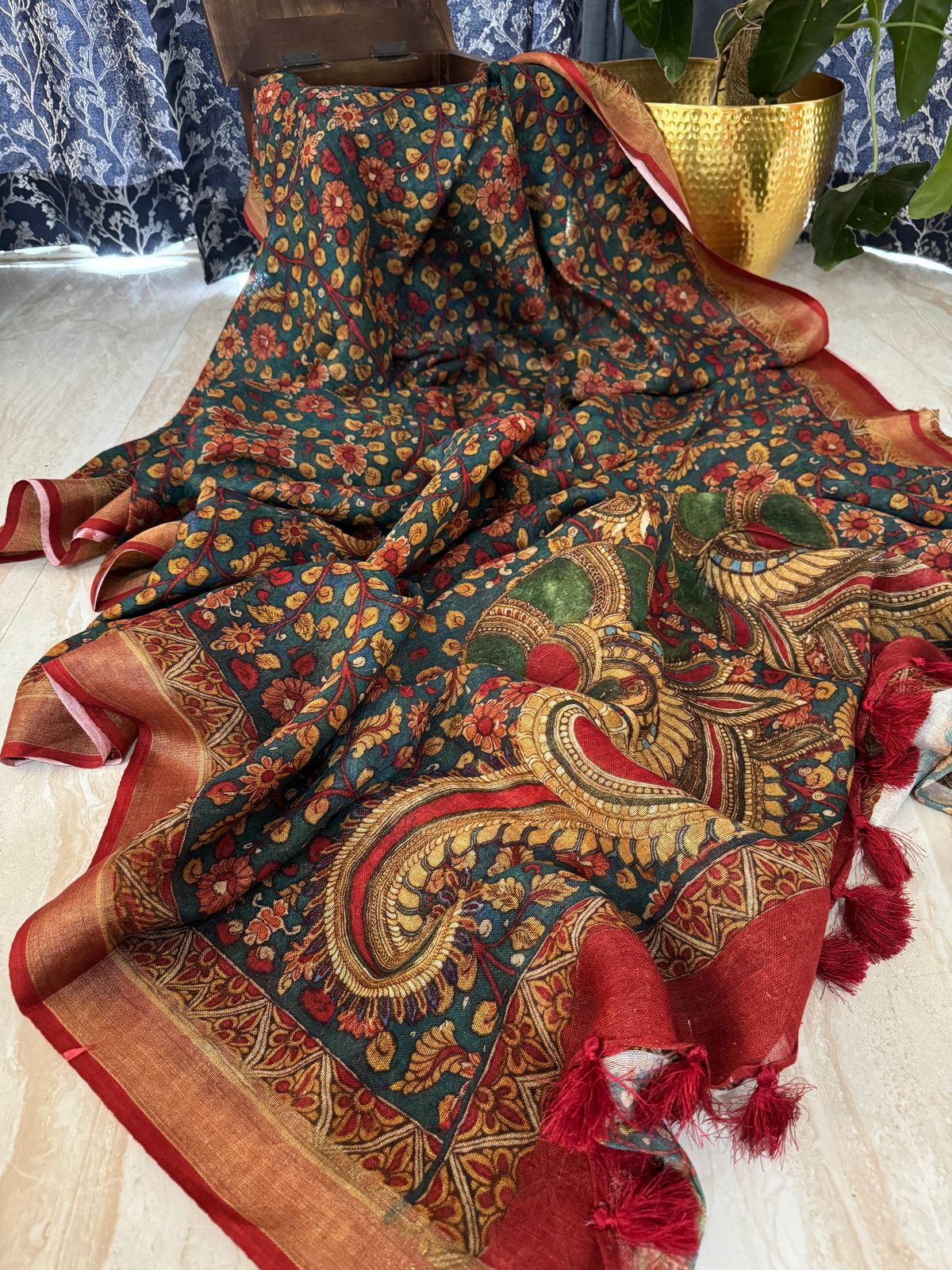 Pure Linen By Linen Digital Print Saree