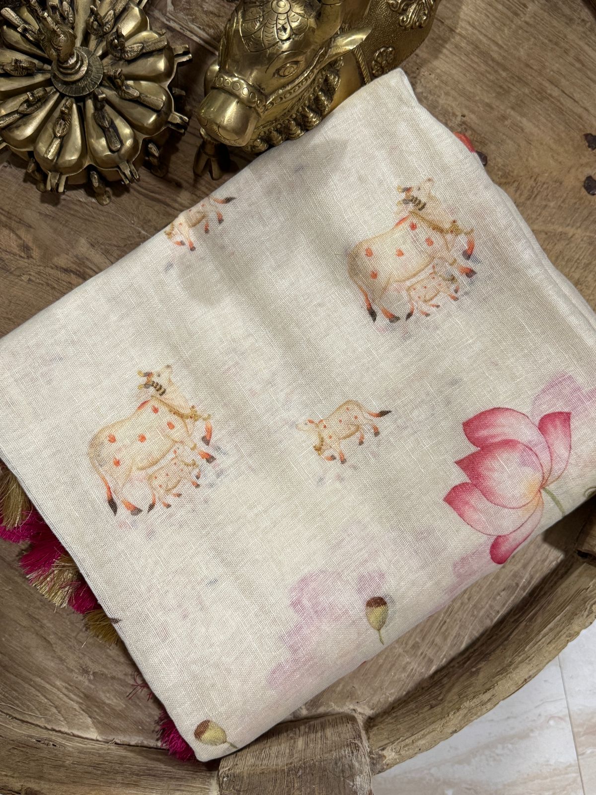 Pure Linen Digital Print Saree
