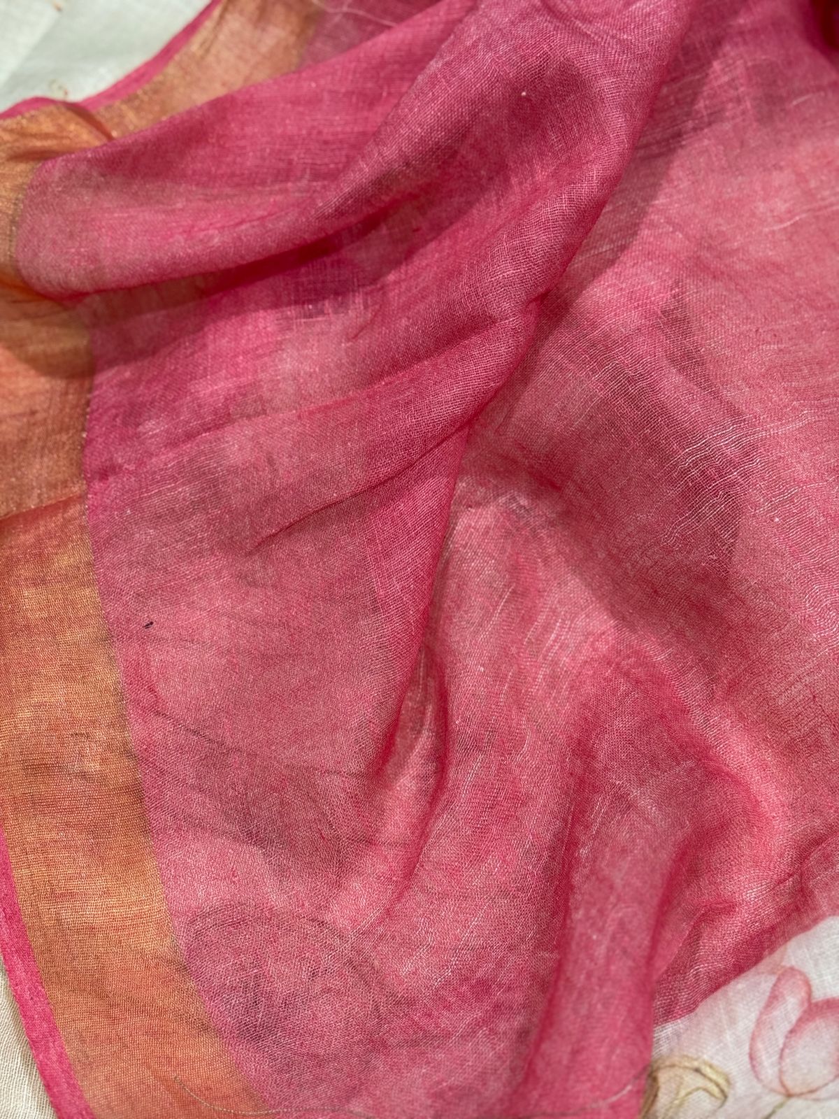 Pure Linen Digital Print Saree