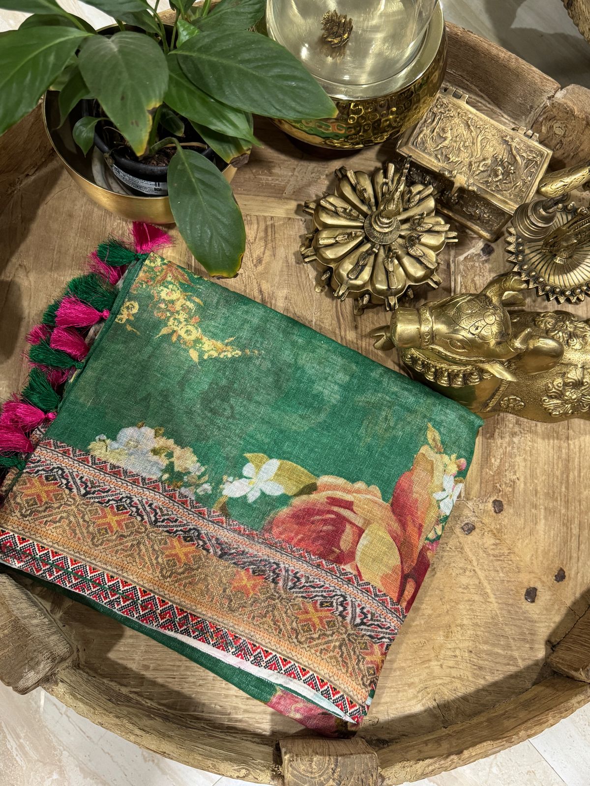 Pure Linen By Linen Digital Print Saree