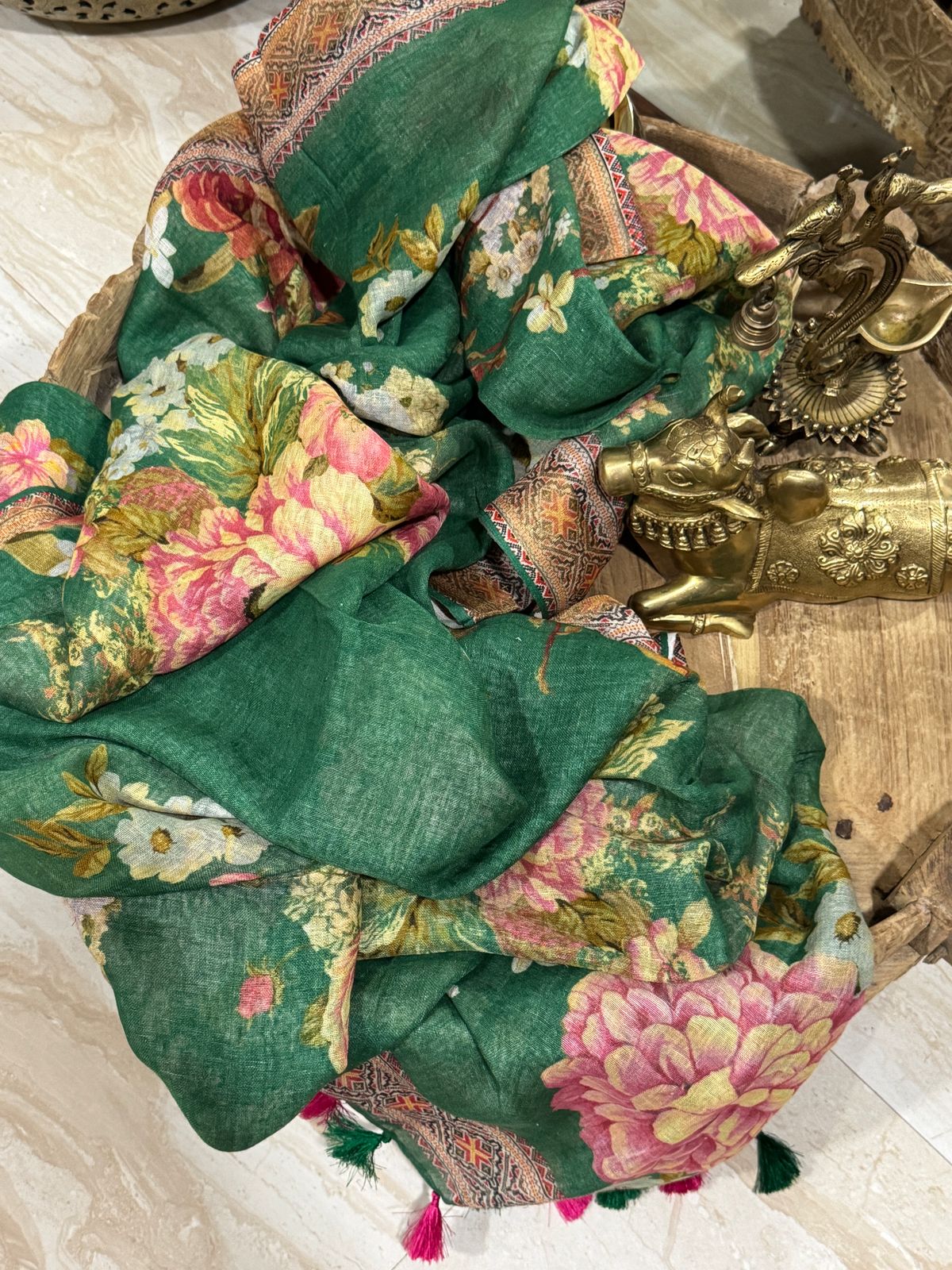 Pure Linen By Linen Digital Print Saree