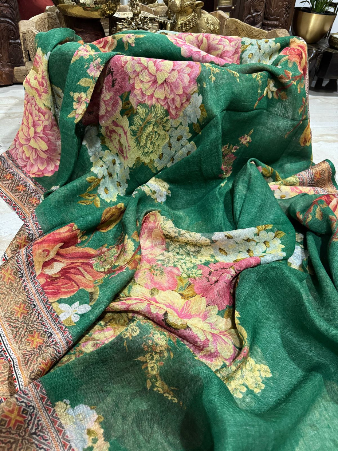 Pure Linen By Linen Digital Print Saree