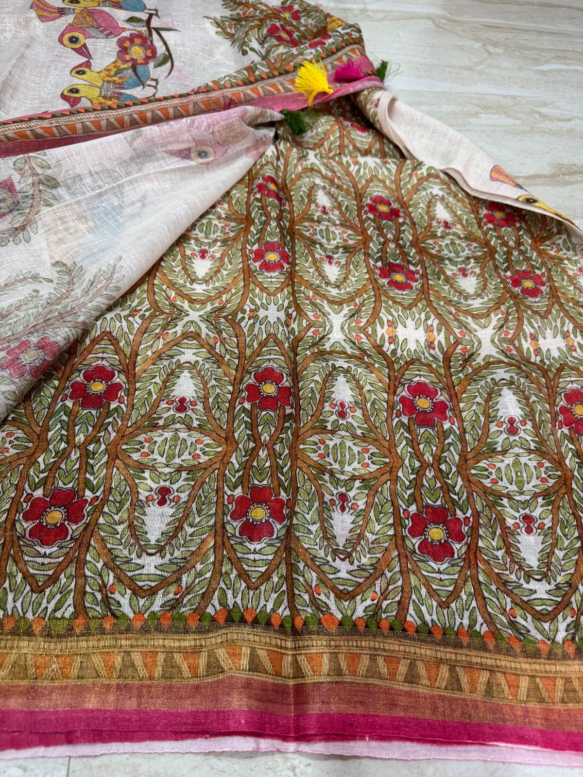 Pure Handloom Linen By Linen Digital Print