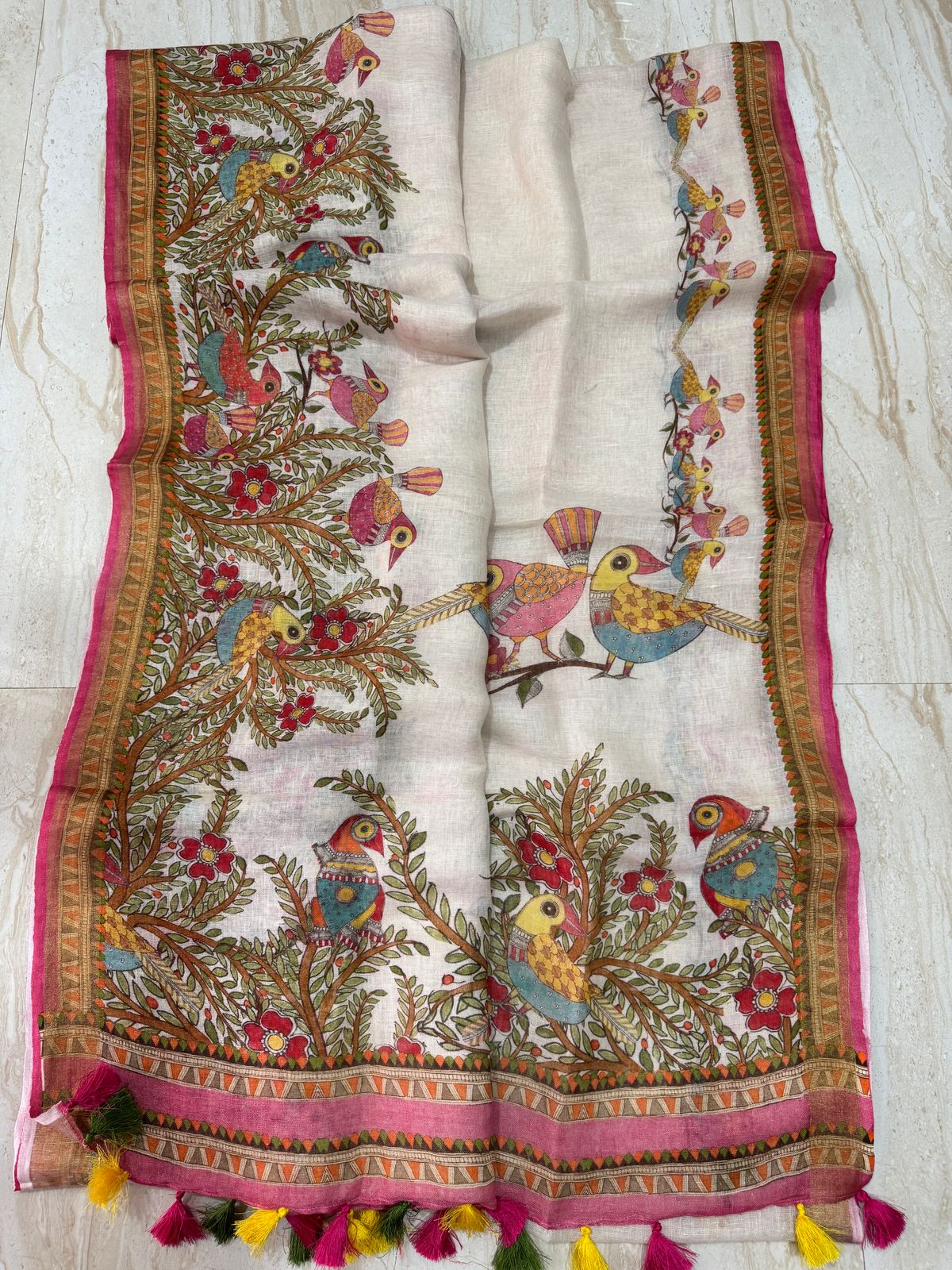 Pure Handloom Linen By Linen Digital Print