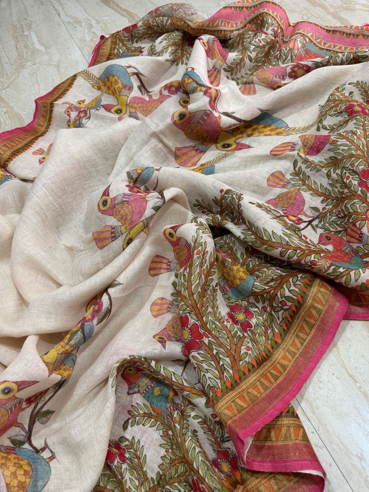 Pure Handloom Linen By Linen Digital Print