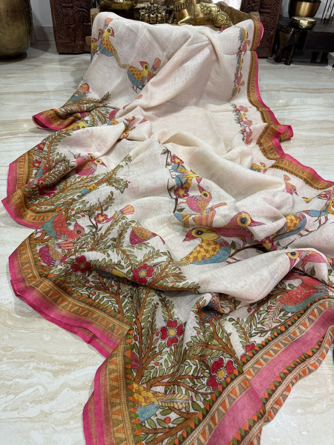 Pure Handloom Linen By Linen Digital Print