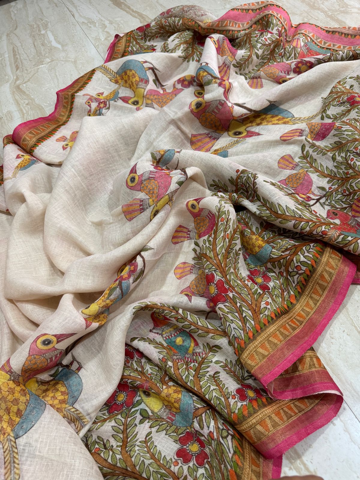 Pure Handloom Linen By Linen Digital Print