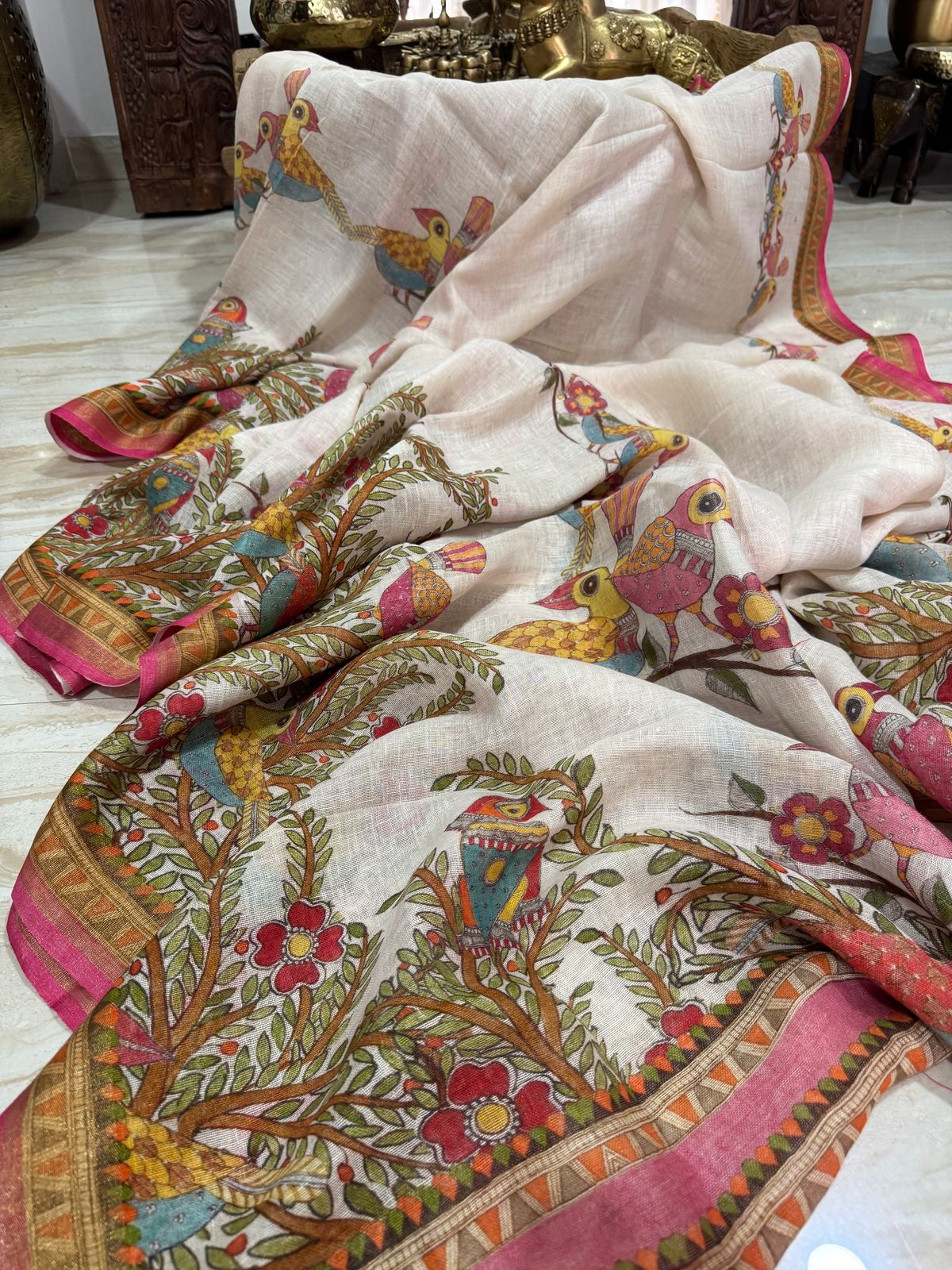 Pure Handloom Linen By Linen Digital Print