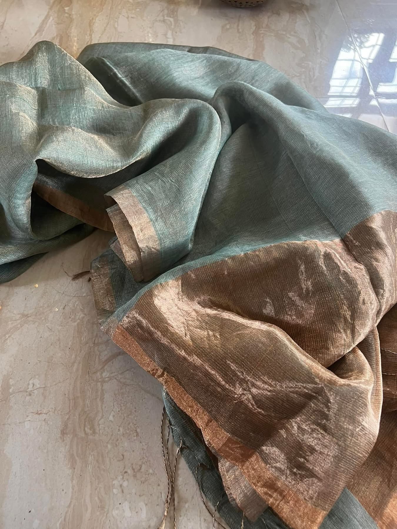 Pure Linen Tissue Silk Saree