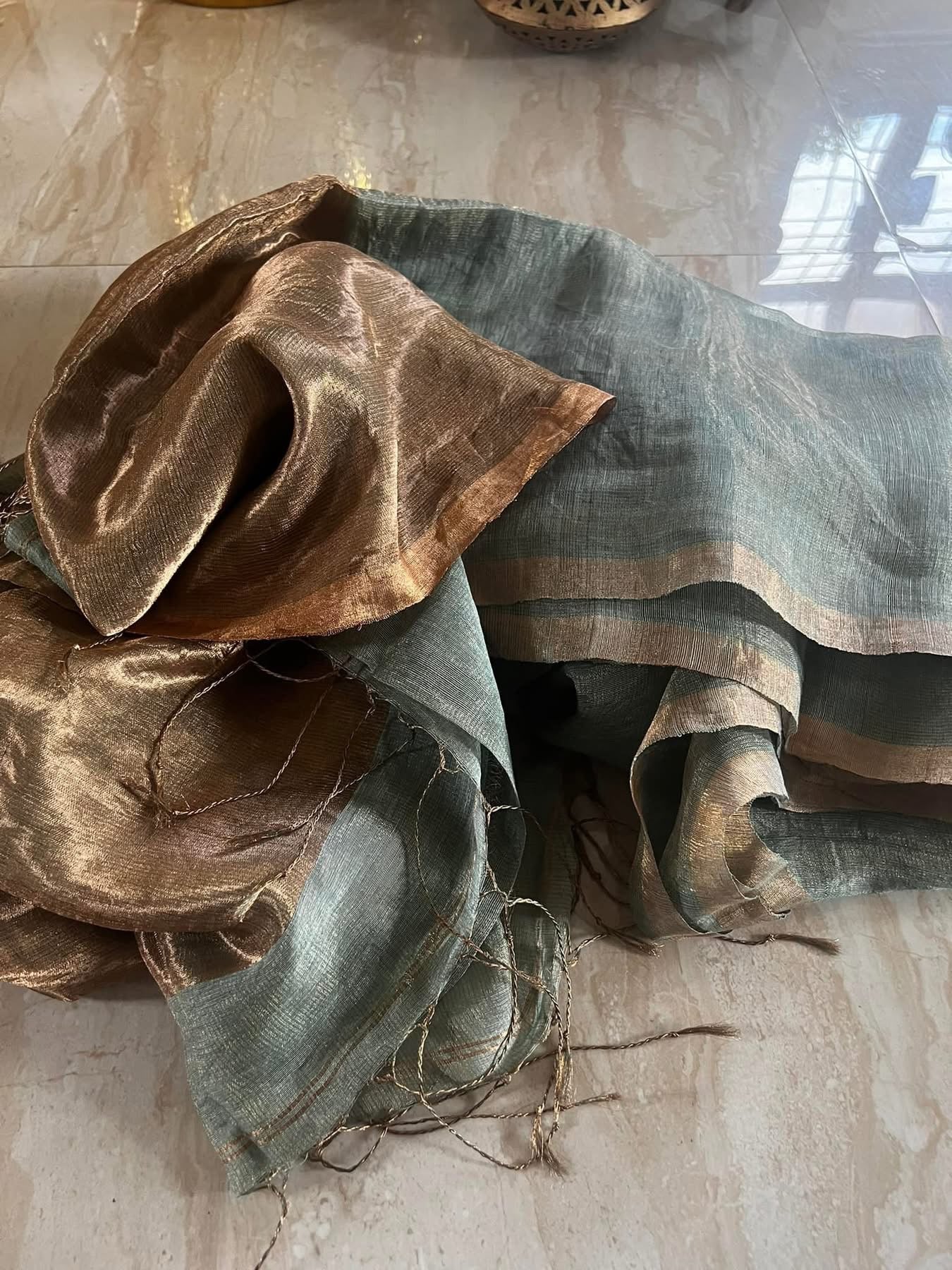 Pure Linen Tissue Silk Saree