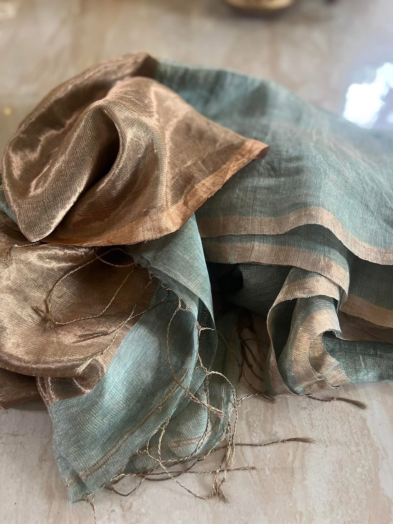 Pure Linen Tissue Silk Saree