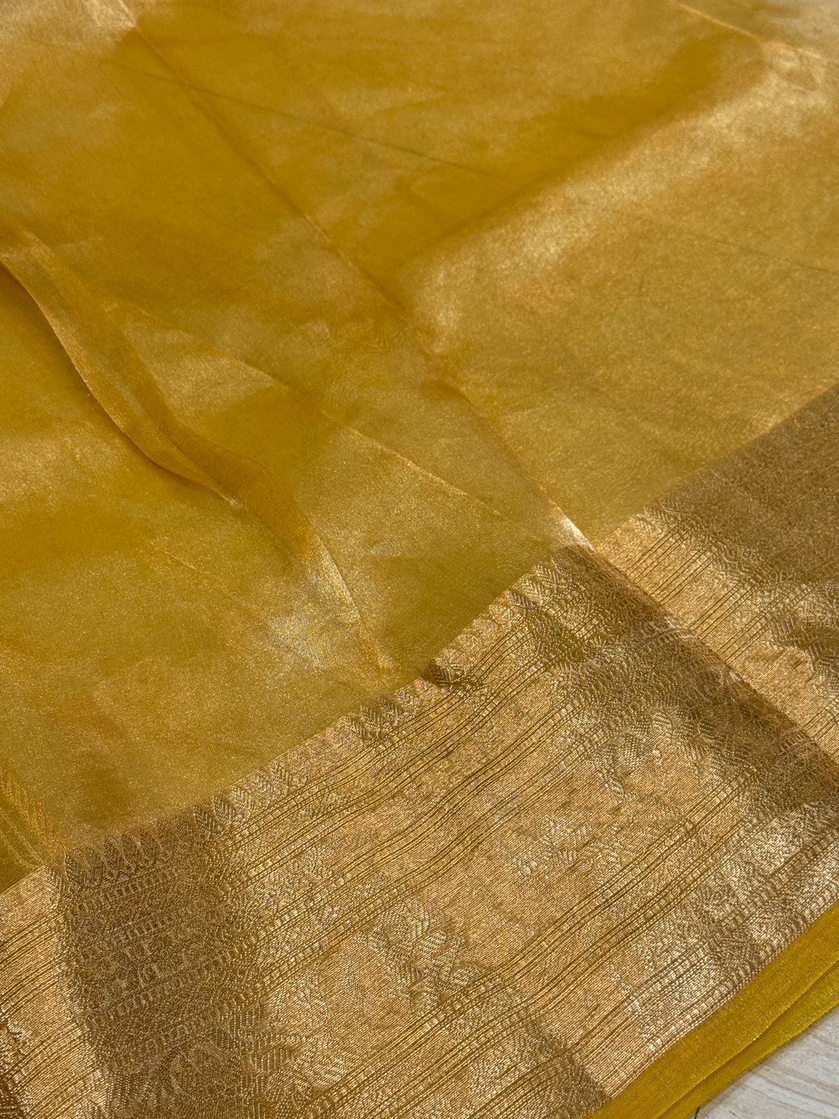Beautiful Banarasi Tissue Silk Saree With All-Over Embroidery Work