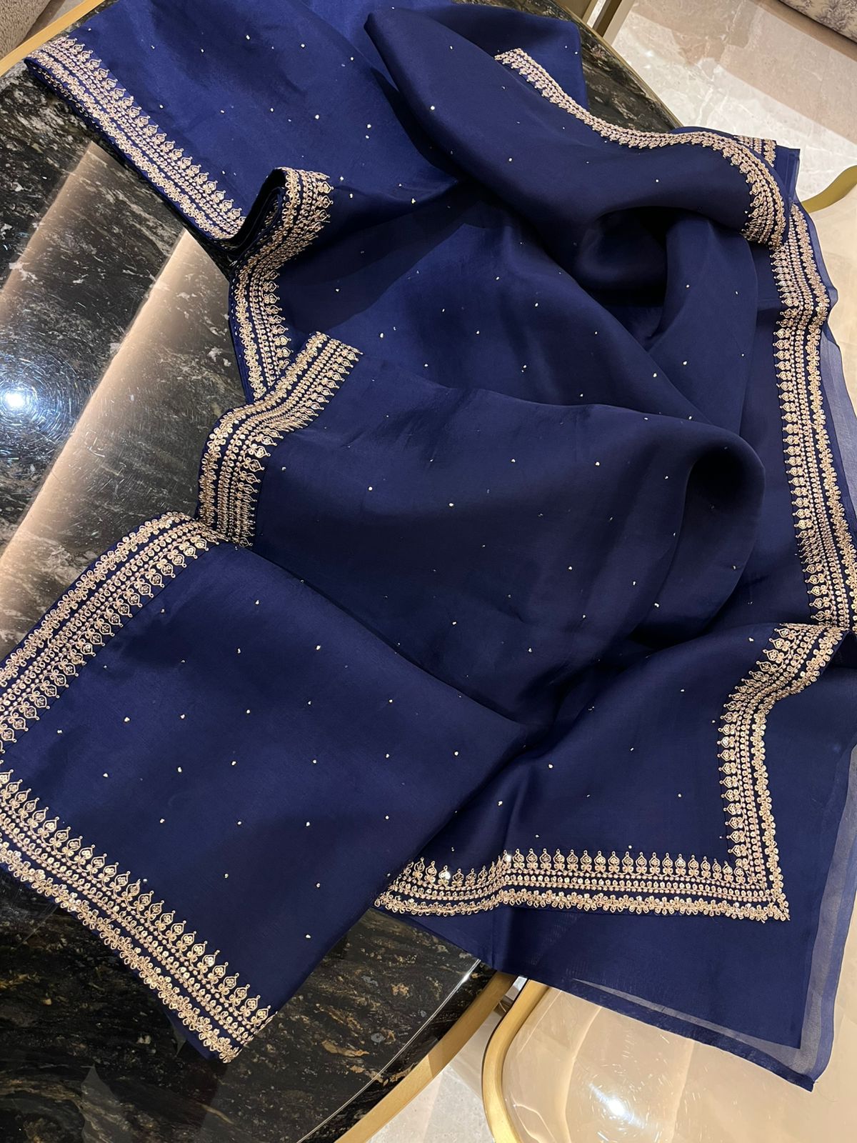 Pure Organza Saree With Embroidery Border