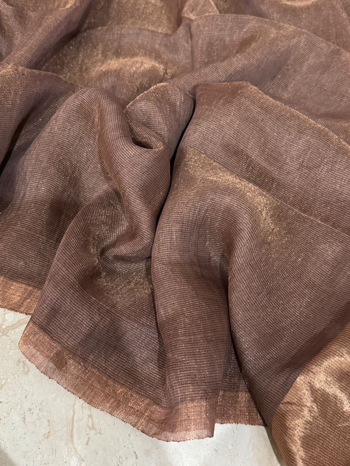 Pure Linen Tissue Silk Saree