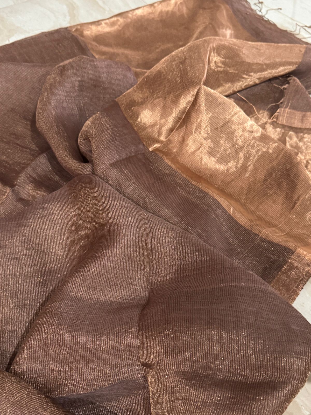 Pure Linen Tissue Silk Saree