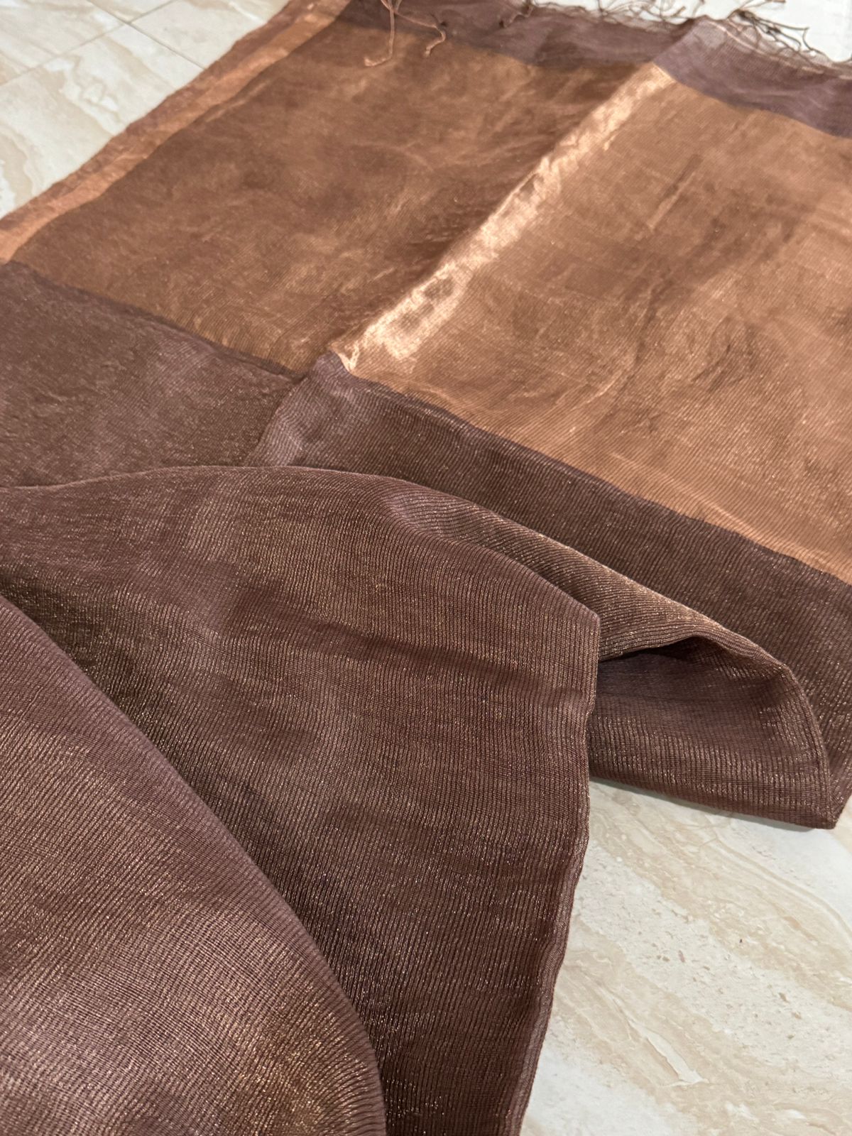 Pure Linen Tissue Silk Saree