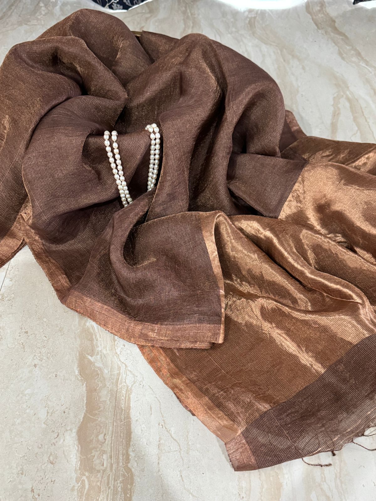 Pure Linen Tissue Silk Saree