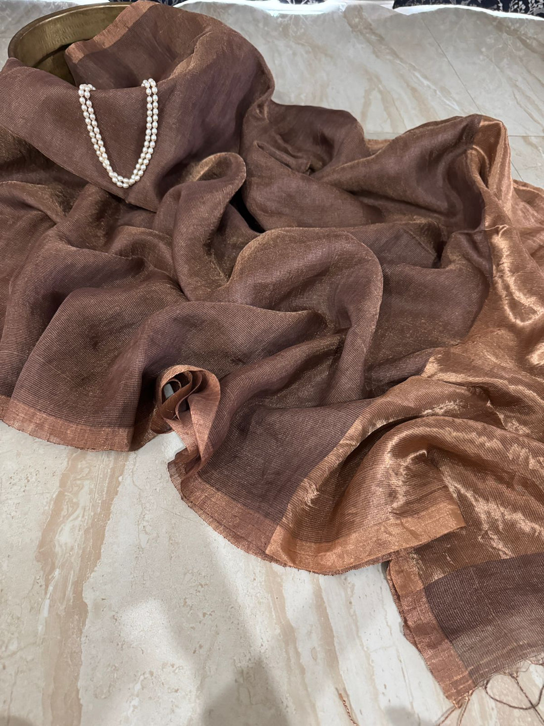 Pure Linen Tissue Silk Saree
