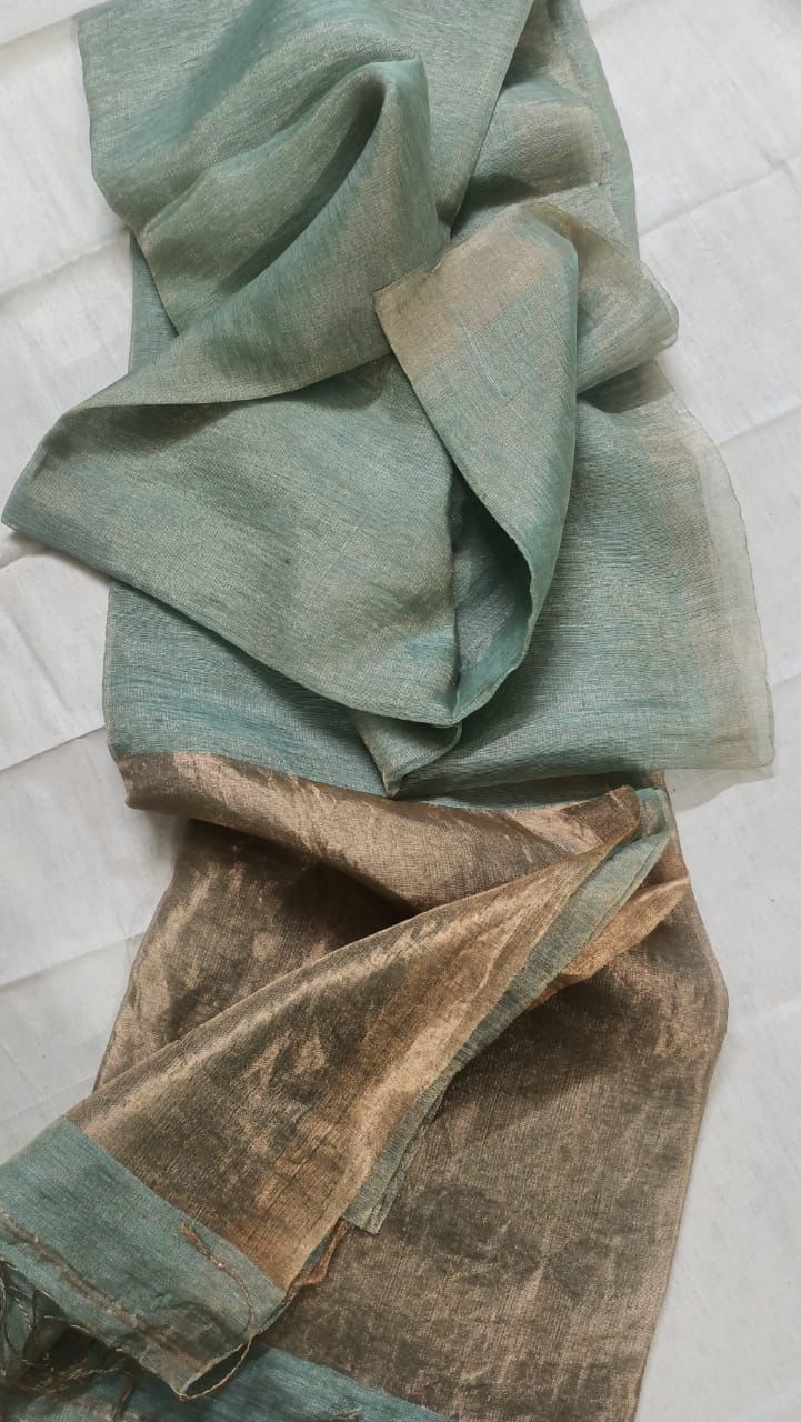 Pure Linen Tissue Silk Saree