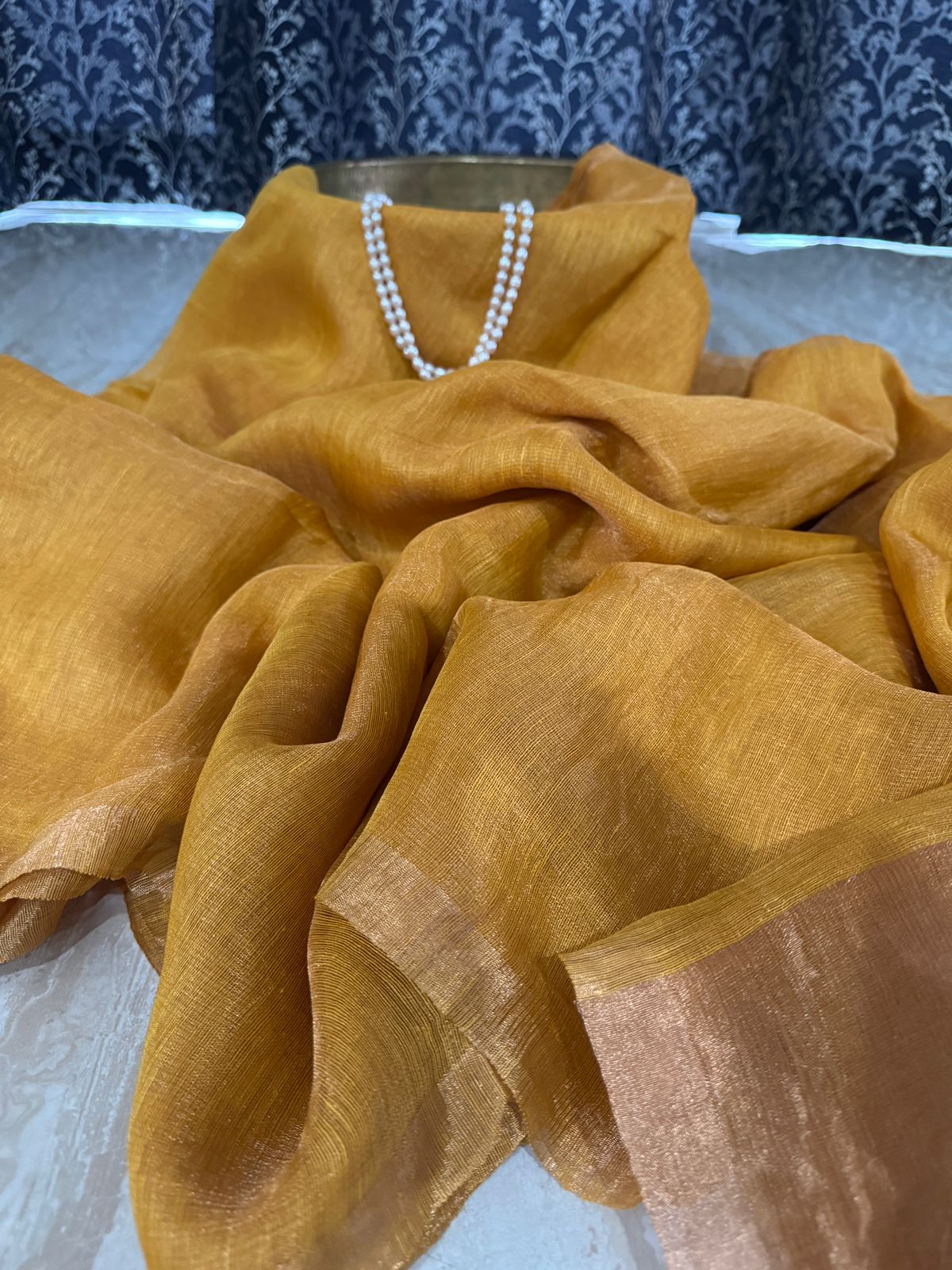 Pure Linen Tissue Silk Saree