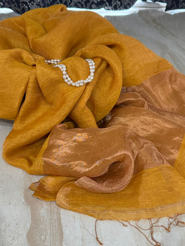 Pure Linen Tissue Silk Saree