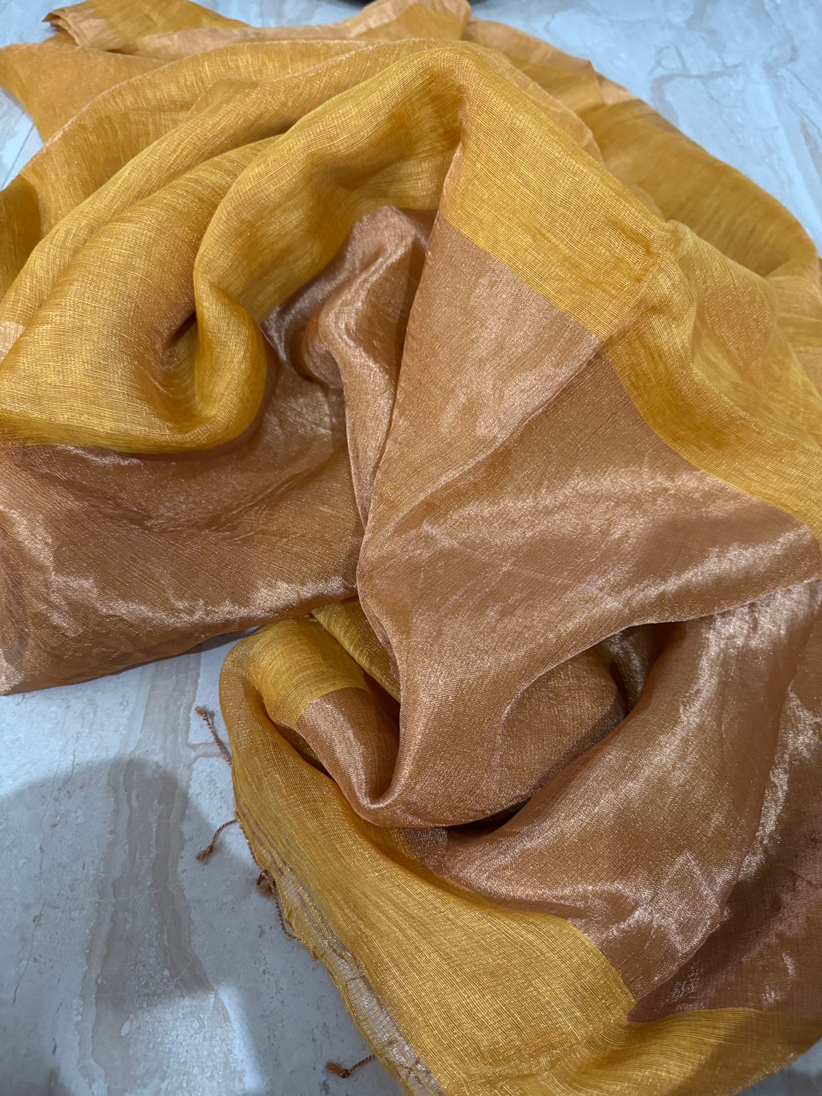 Pure Linen Tissue Silk Saree