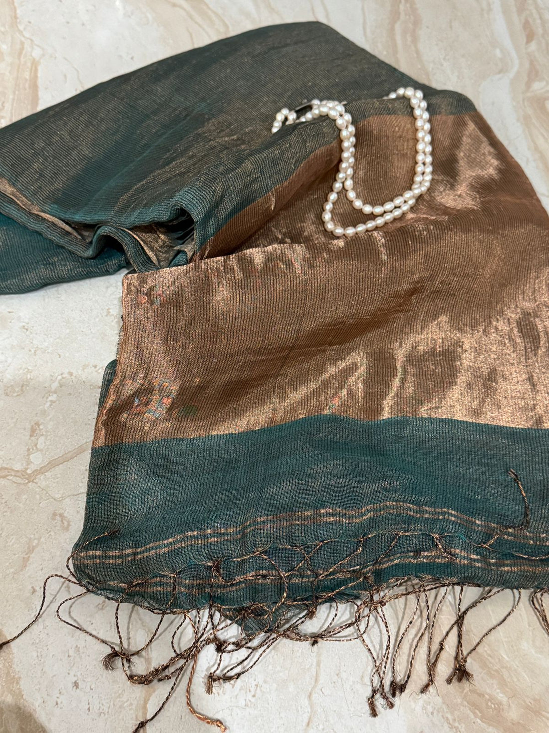 Pure Linen Tissue Silk Saree