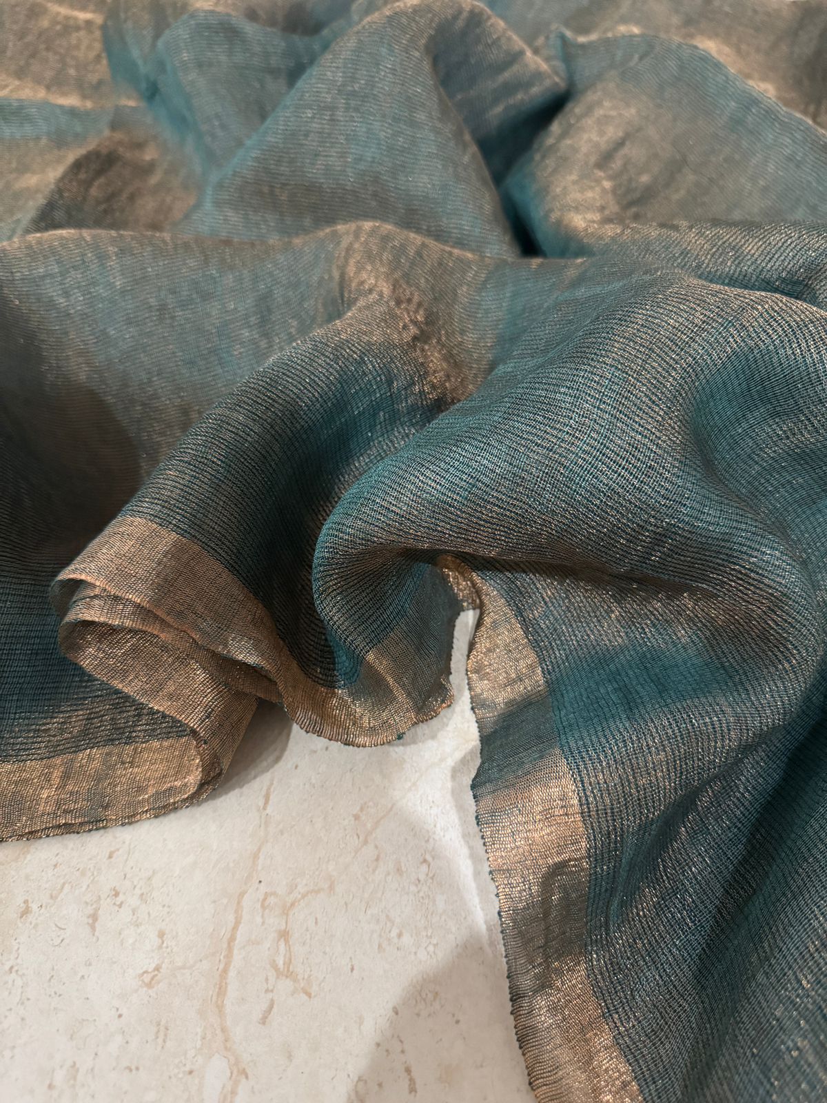 Pure Linen Tissue Silk Saree