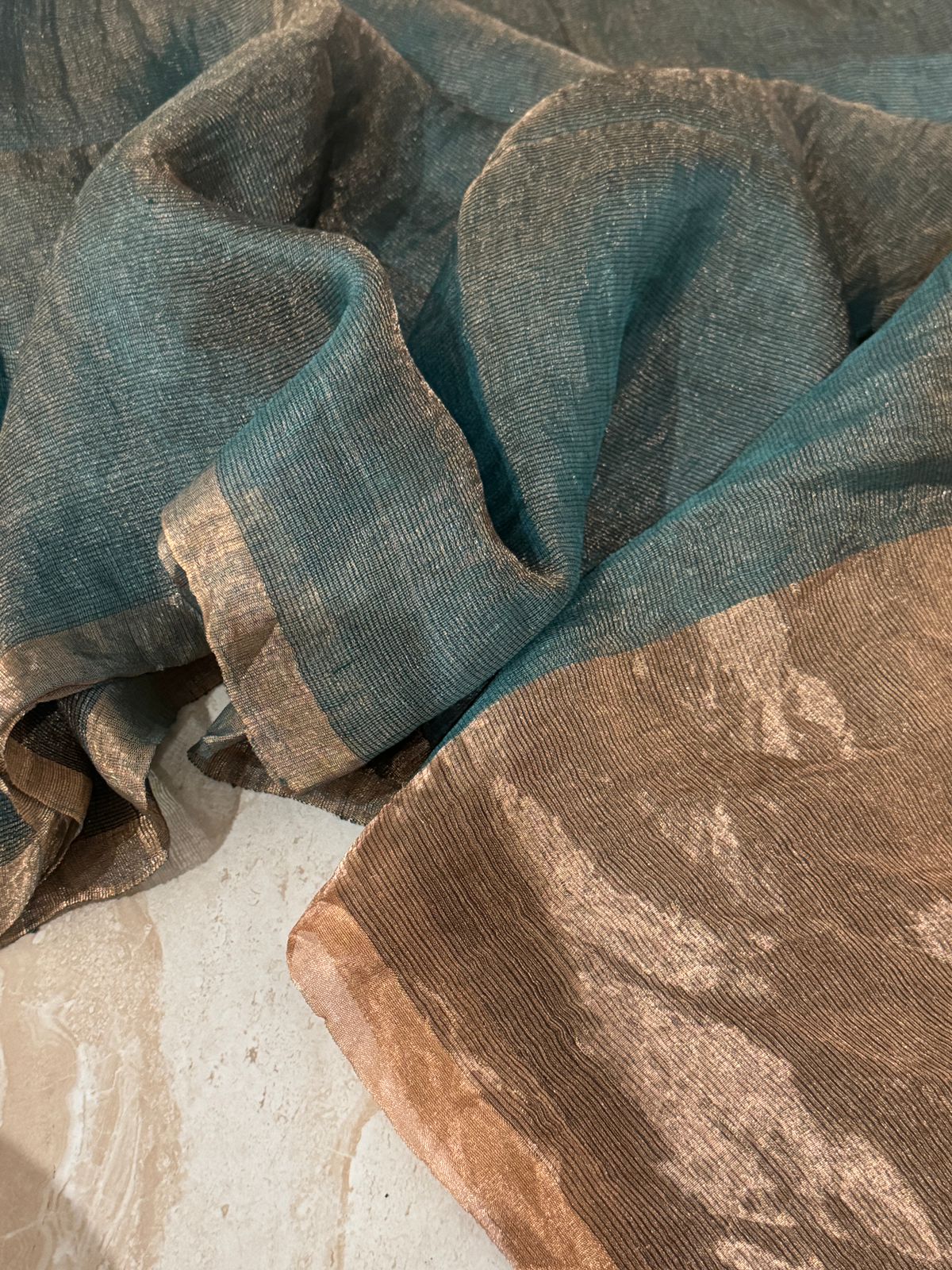 Pure Linen Tissue Silk Saree