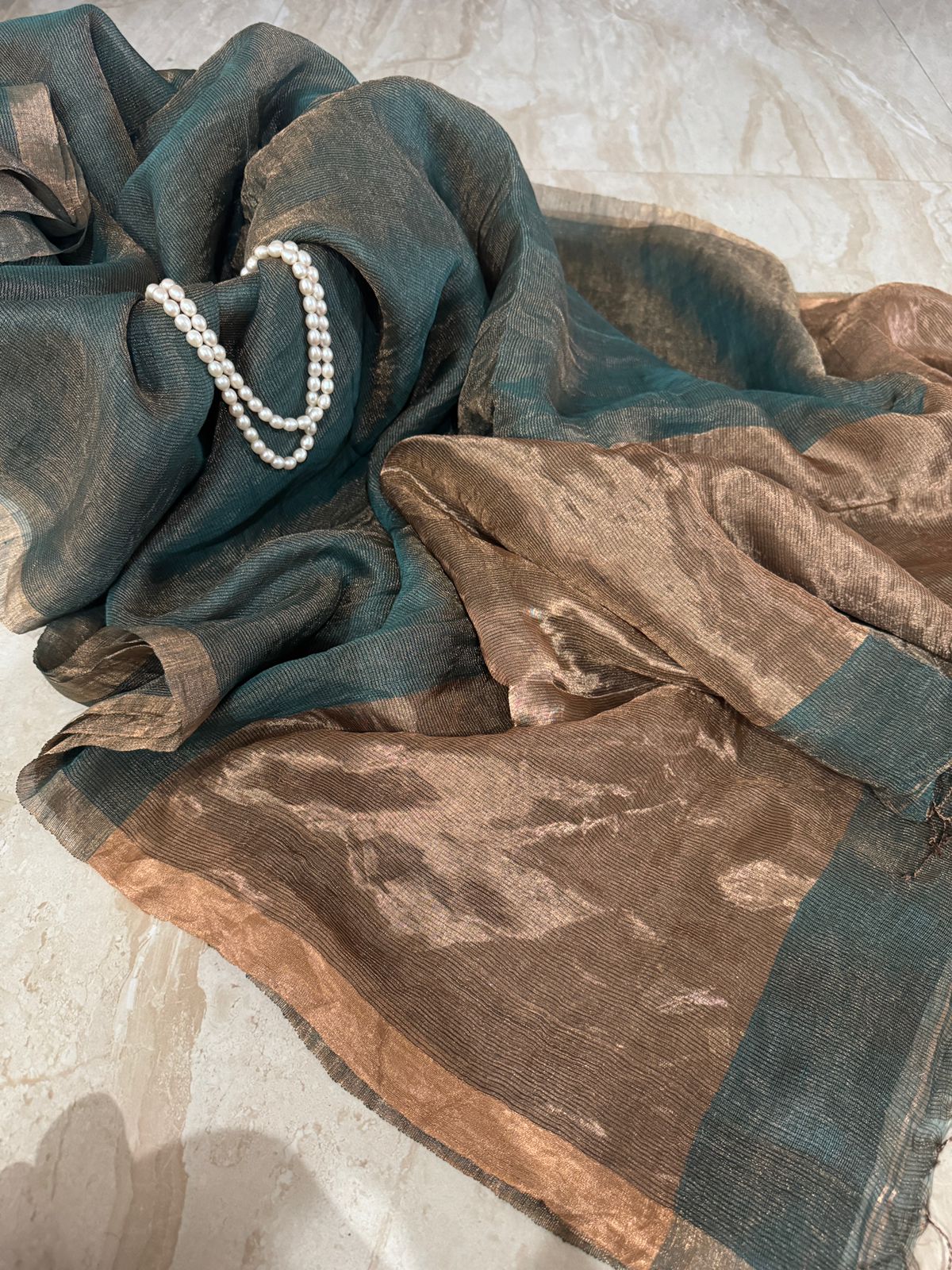 Pure Linen Tissue Silk Saree