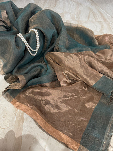Pure Linen Tissue Silk Saree
