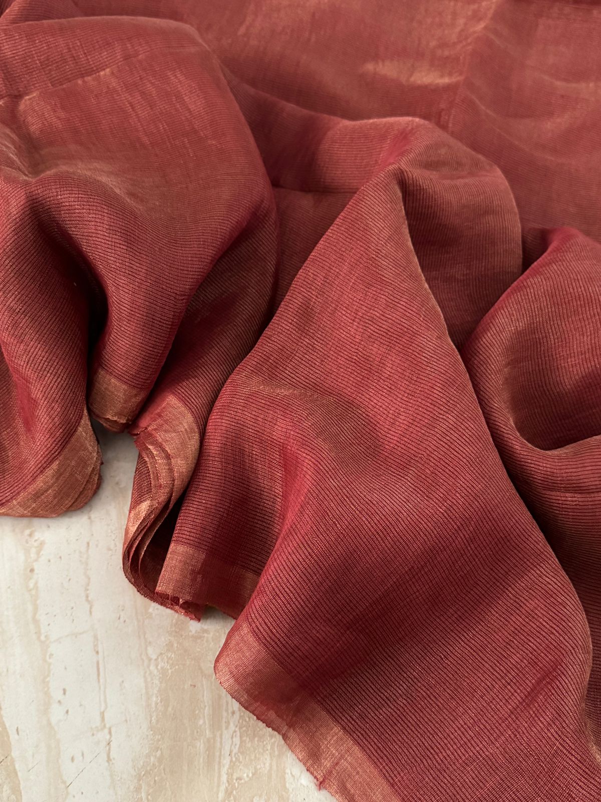 Pure Linen Tissue Resham Silk Saree
