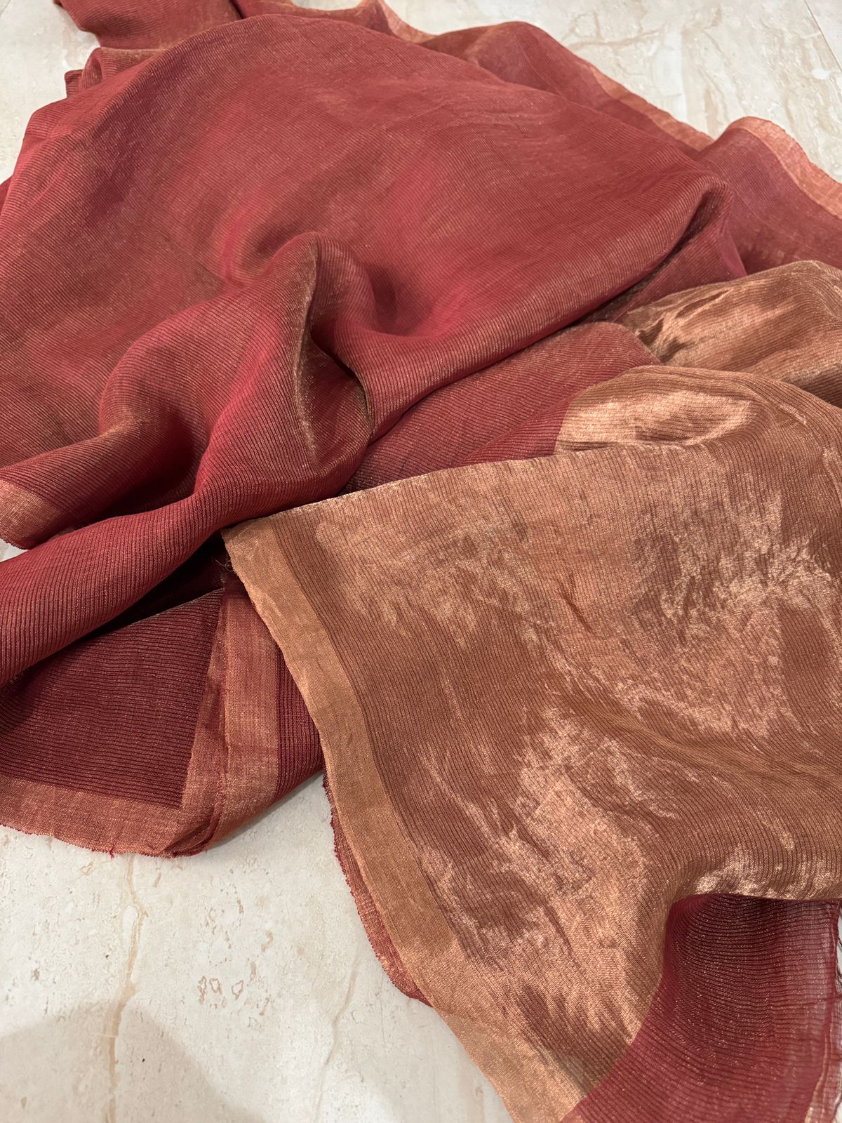 Pure Linen Tissue Resham Silk Saree